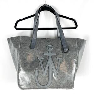 JW Anderson Belt‎ Tote Bag Gray Double Strap Leather Details
